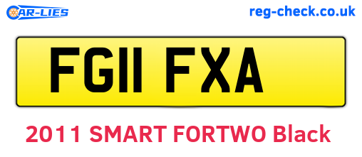 FG11FXA are the vehicle registration plates.