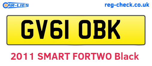 GV61OBK are the vehicle registration plates.
