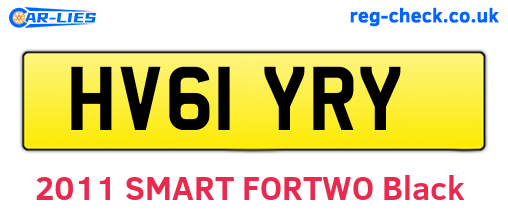 HV61YRY are the vehicle registration plates.
