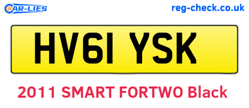 HV61YSK are the vehicle registration plates.
