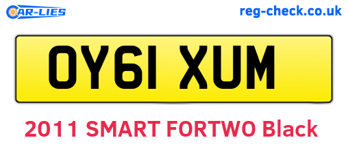 OY61XUM are the vehicle registration plates.