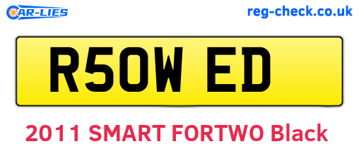 R50WED are the vehicle registration plates.
