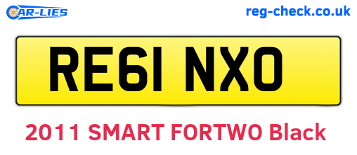 RE61NXO are the vehicle registration plates.