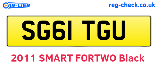 SG61TGU are the vehicle registration plates.