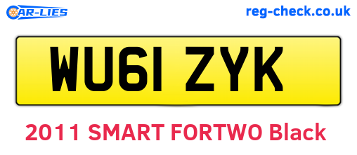 WU61ZYK are the vehicle registration plates.