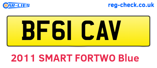 BF61CAV are the vehicle registration plates.