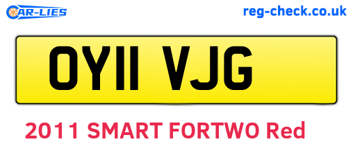 OY11VJG are the vehicle registration plates.