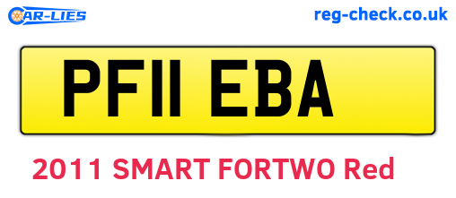 PF11EBA are the vehicle registration plates.