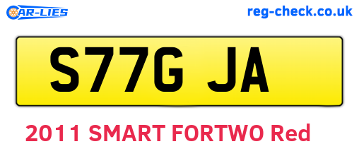 S77GJA are the vehicle registration plates.