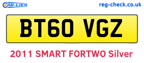 BT60VGZ are the vehicle registration plates.