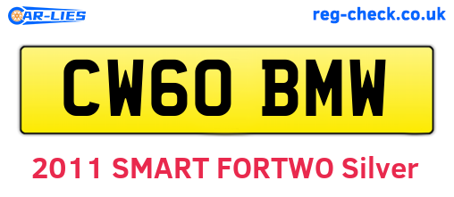 CW60BMW are the vehicle registration plates.