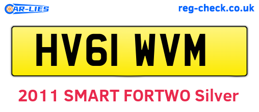 HV61WVM are the vehicle registration plates.