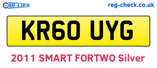 KR60UYG are the vehicle registration plates.