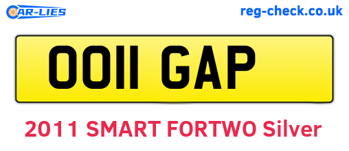OO11GAP are the vehicle registration plates.