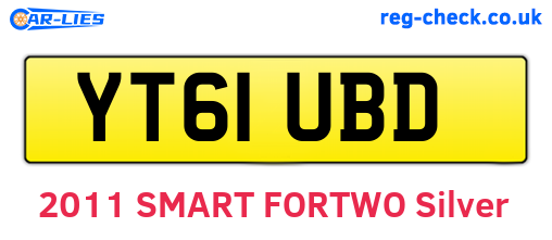 YT61UBD are the vehicle registration plates.