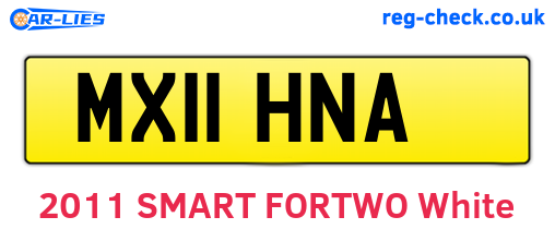 MX11HNA are the vehicle registration plates.