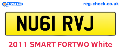 NU61RVJ are the vehicle registration plates.