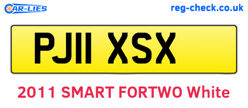 PJ11XSX are the vehicle registration plates.