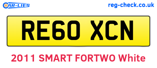 RE60XCN are the vehicle registration plates.