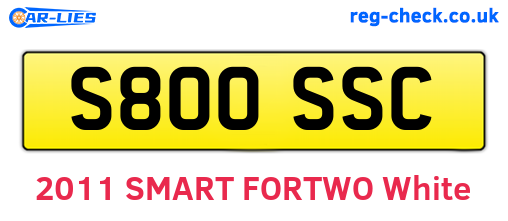 S800SSC are the vehicle registration plates.