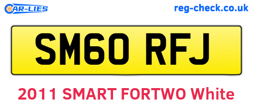 SM60RFJ are the vehicle registration plates.