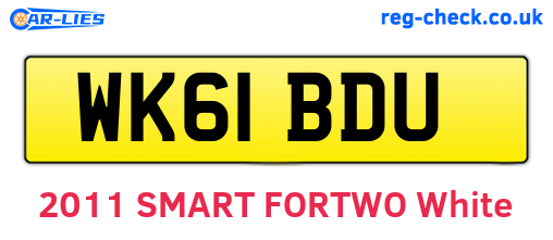 WK61BDU are the vehicle registration plates.