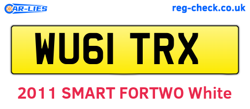 WU61TRX are the vehicle registration plates.