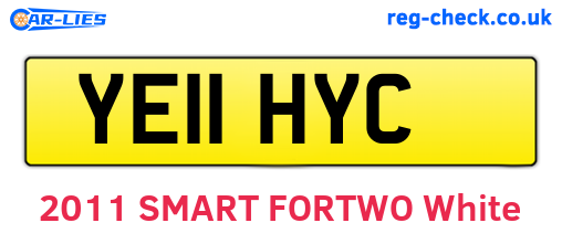 YE11HYC are the vehicle registration plates.