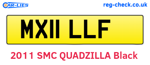 MX11LLF are the vehicle registration plates.