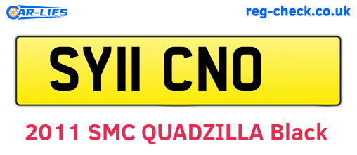 SY11CNO are the vehicle registration plates.
