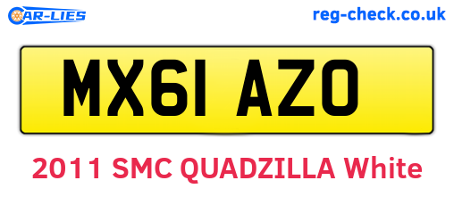MX61AZO are the vehicle registration plates.