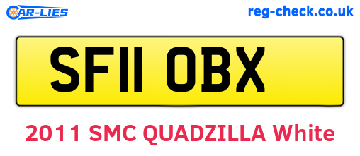 SF11OBX are the vehicle registration plates.