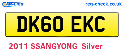 DK60EKC are the vehicle registration plates.