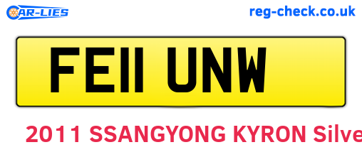 FE11UNW are the vehicle registration plates.