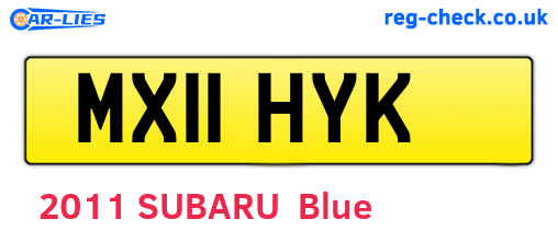 MX11HYK are the vehicle registration plates.