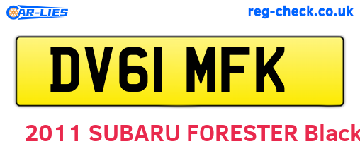 DV61MFK are the vehicle registration plates.