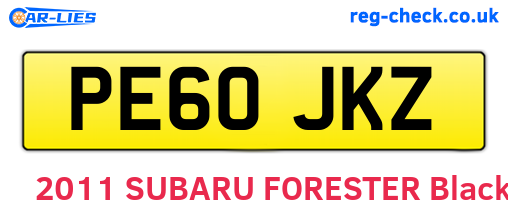 PE60JKZ are the vehicle registration plates.