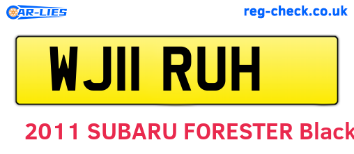 WJ11RUH are the vehicle registration plates.