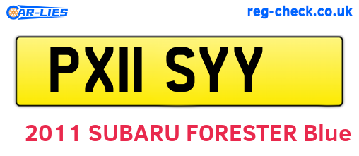 PX11SYY are the vehicle registration plates.