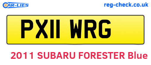 PX11WRG are the vehicle registration plates.
