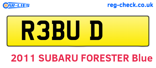 R3BUD are the vehicle registration plates.