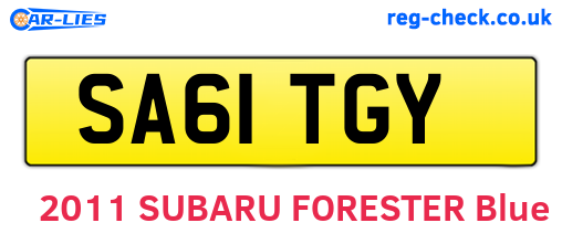 SA61TGY are the vehicle registration plates.