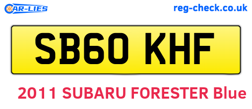 SB60KHF are the vehicle registration plates.