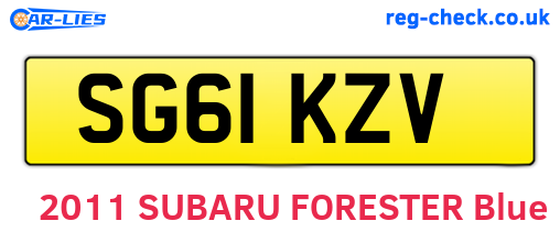 SG61KZV are the vehicle registration plates.