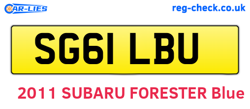 SG61LBU are the vehicle registration plates.