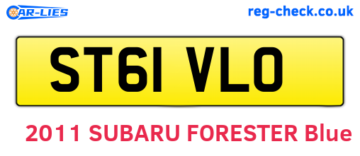 ST61VLO are the vehicle registration plates.
