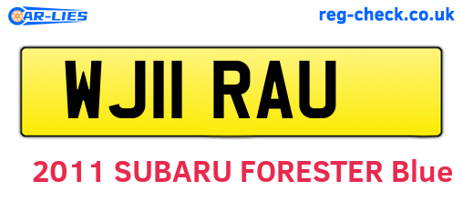 WJ11RAU are the vehicle registration plates.