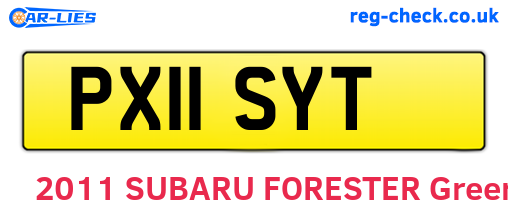 PX11SYT are the vehicle registration plates.