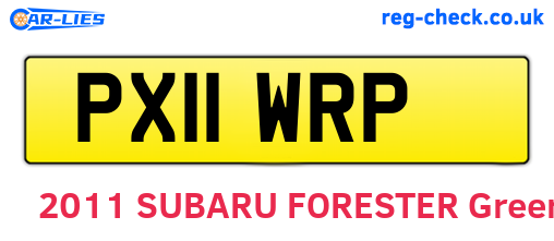 PX11WRP are the vehicle registration plates.