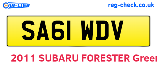 SA61WDV are the vehicle registration plates.
